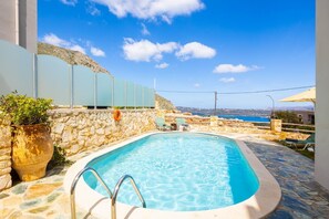 Private pool and terrace with sea views