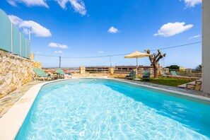 Private pool and terrace with sea views
