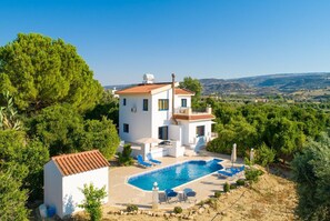 Aerial view of Villa Charoula Tessera