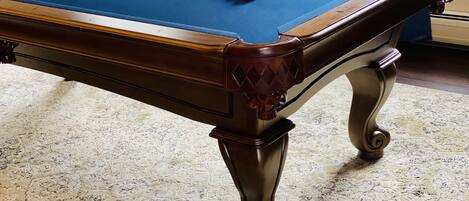 Beautiful 8’ slate pool table for you to enjoy during your stay!
