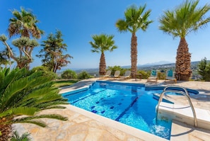 Private pool and terrace with sea views