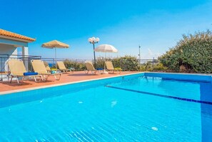 Private pool and terrace with sea views