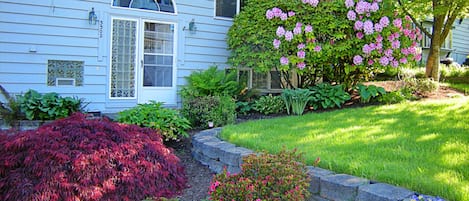 Our maple-shaded and rhododendron-drenched home resides in a quiet neighborhood.