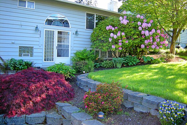 Our maple-shaded and rhododendron-drenched home resides in a quiet neighborhood.