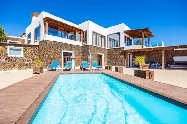 Beautiful villa with private pool, terrace, and garden with sea views