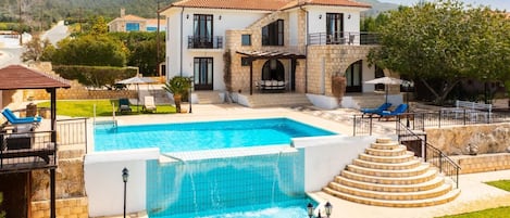 Beautiful villa with private infinity pool, terrace, and garden with panoramic sea views