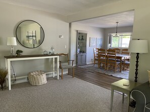 Open concept - family room, dining and kitchen. 