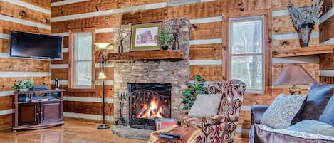 Enjoy the fireplace and TV on chilly nights