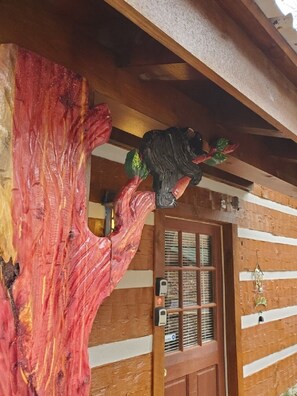 Baby bear on the porch
