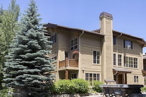 Front of light filled townhouse in desirable West Ketchum. 10 min. walk to town
