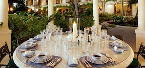 Outdoor banquet area