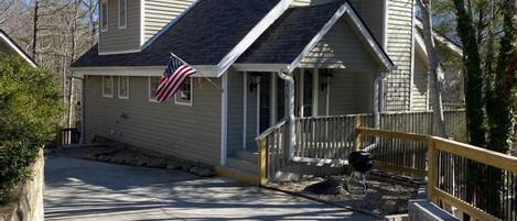 As you pull into the driveway the carport just ahead at The Silver Lining.