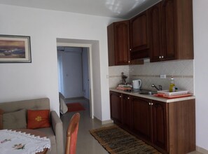 kitchen with dining/living room