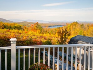 gorgeous views of Mount Washington, Shawnee Peak, and Woods Pond from the deck