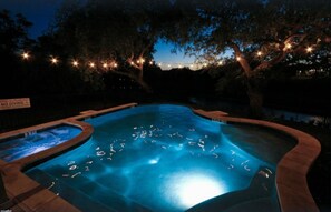 Pool and spa at night.  A great way to end the day