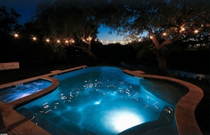 Pool and spa at night. A great way to end the day