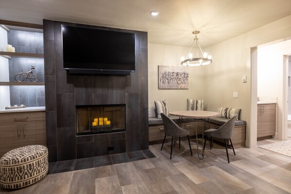 Living room and dining area