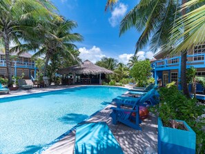 Steps from the resort pool & on-sight restaurant