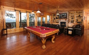 Indoor Pool Table in the Downstairs Game Room