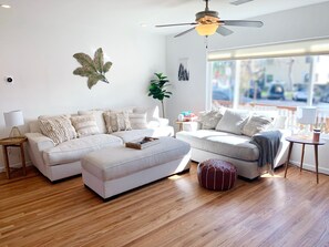 Bright, spacious, comfortable living area.