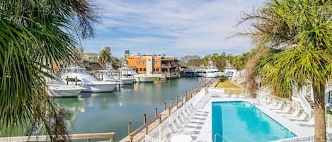 Beautiful pool and marina view!