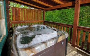 Steamy Outdoor Hot Tub