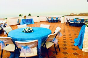 Outdoor banquet area