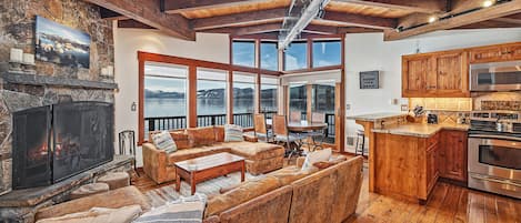 Open great room facing the lake! Welcome to The Sanctuary at Star Harbor!