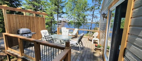 Large lakefront furnished deck.