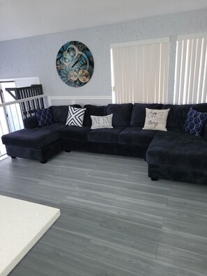 The living room couch 