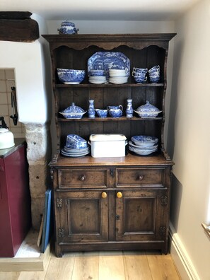 Antique french dresser and crockery