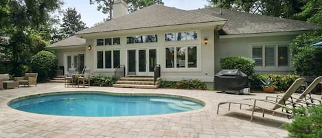 Private Pool and spacious deck with seating