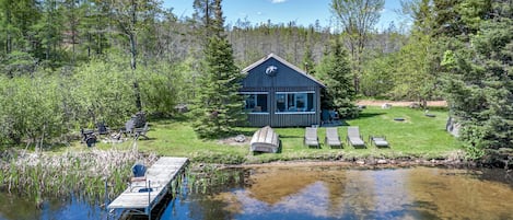 Bear Cottage aerial from the lake