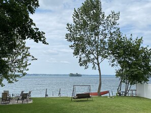 View of Frontenac Island from large fairly level back yard