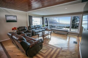 Main living area with a beautiful lake view 