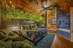 A Romantic Forest: Immerse yourself in a fairy retreat with enchanting lights and plush furnishings