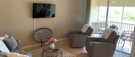 Living Room with Lanai view