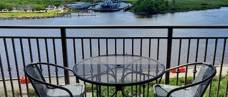 Picture perfect view of the USS North Carolina and awesome sunsets!!