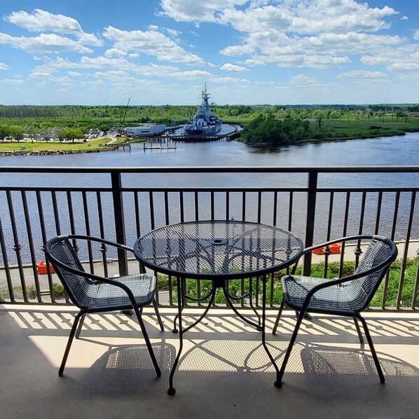 Picture perfect view of the USS North Carolina and awesome sunsets!!