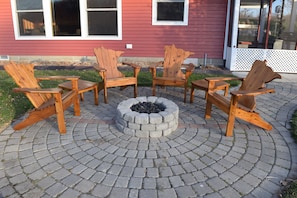 Custom Adirondack Chairs, LP Fire Pit