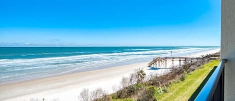 View of the beach from the balcony 