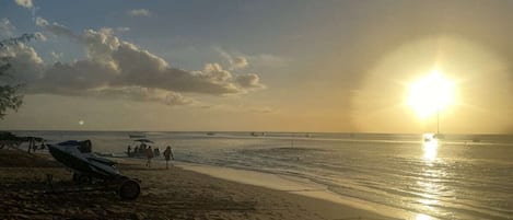 Sunset on the lovely beach