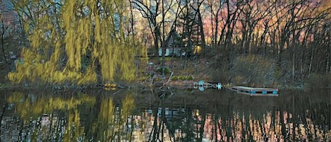 View of cabin from the lake