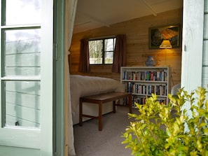 Looking in to the bedroom from the veranda