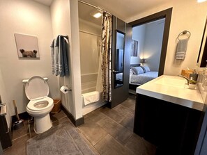 extra large attached bathroom