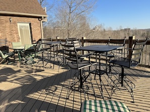 Large deck with seating for 15