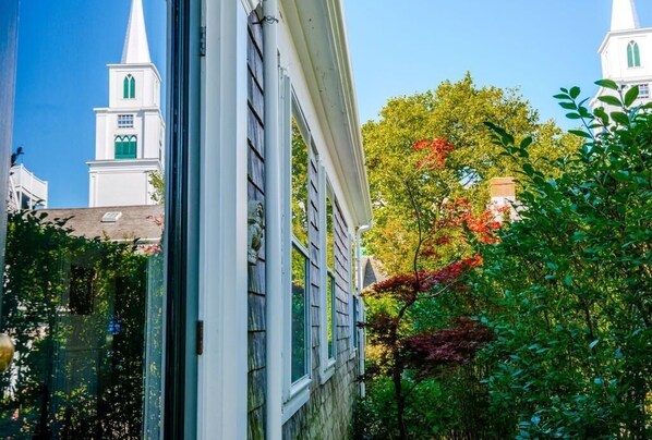 View from front porch of the church steeple.
