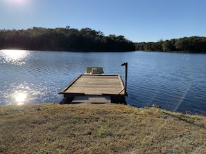 Updated fishing pier with paddle boat