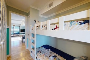 Bunk beds in semi-private room