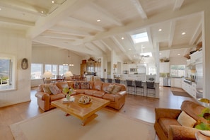 Vaulted ceilings and open concept living making room for all